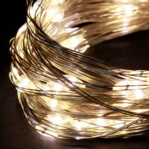 Artikel Ljusslingor 50 mikro-LED varmvita timer för batteri 6 st