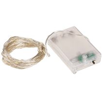 Artikel Ljusslingor 50 mikro-LED varmvita timer för batteri 6 st