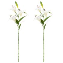 Artikel Konstgjord lilja, realistisk replika, hållbar dekoration för vardagsrum, 66 cm, 2 stycken