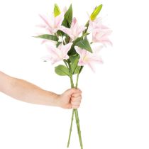 Artikel Konstgjord liljablomma, stjälkblomma, dekoration, 68 cm, 3 stycken
