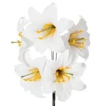 Artikel Konstgjord lilja, vit, på tråd, medelstor, 35 cm, 5 stycken