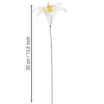 Artikel Konstgjord lilja, vit, på tråd, medelstor, 35 cm, 5 stycken