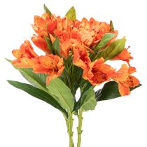Artikel Konstgjord Alstroemeria Orange blomma, konstgjord bukettdekoration, 75 cm, 3 stycken