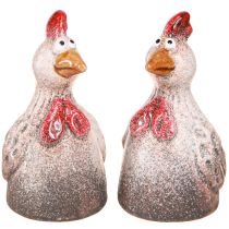 Artikel Rolig dekorativ kyckling keramik dekorativ figur påsk 10,5cm 4 stycken