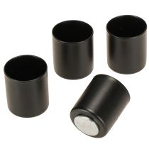 Artikel Magnetisk ljushållare, svart metall, H3cm, 4 stycken