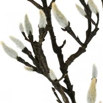 Artificiell Magnolia-gren Vårdekorationsgren med knoppar Brun Vit L135cm