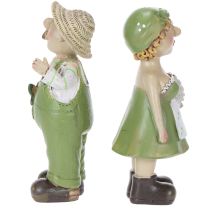 Artikel Dekorativa figurer av ett bondepar, rolig vardagsrums- och sommardekoration för inomhusbruk, 17 cm, 2 stycken