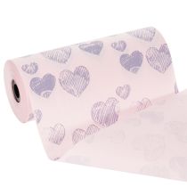 Artikel Blommigt omslagspapper med hjärtmotiv för dekorativa blomsterkreationer, 25 cm x 25 m