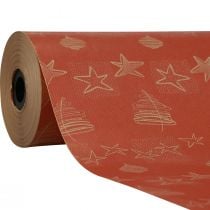 Manschettpapper silkespapper röda stjärnor papper 25cm 100m
