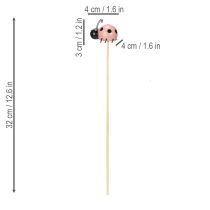 Artikel Nyckelpiga dekorativa figurer för blomkrukor och blomsterarrangemang för vårdekoration, 32 cm, 16 stycken