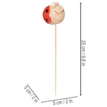 Artikel Nyckelpiga trädgårdspåkar, dekorativa blickfångare för trädgårdsdekoration, 25 cm, 4 stycken