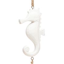 Artikel Maritim dekoration Garland Drivvedsskal Seahorse Vit 55cm
