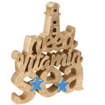 Artikel Maritim trädekoration ”Jag behöver vitamin hav” mangoträ 27×33cm