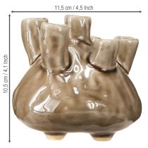 Artikel Maritim Keramikvas Coral Look Brun Ø11,5cm H10cm