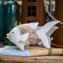 Maritim dekoration fisk trä träfisk shabby chic 17×8cm