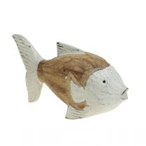 Maritim dekoration fisk trä träfisk shabby chic 17×8cm