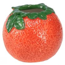 Medelhavet dekorativ orange vas blomkruka keramik Ø9cm