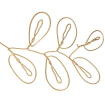 Artikel Metall blomsterdekorationsgirlang, tråd för blomsterkrans, sommardekoration, väggdekoration, guld, 110 cm