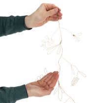 Artikel Metall blomsterdekorationsgirlang, tråd för blomsterkrans, sommardekoration, väggdekoration, guld, 110 cm