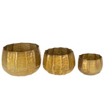 Artikel Dekorativ blomkruka i metall, mässing, Ø22/18/14 cm, set om 3