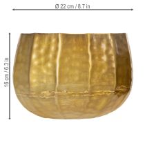 Artikel Dekorativ blomkruka i metall, mässing, Ø22/18/14 cm, set om 3