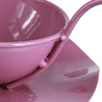 Artikel Dekorativ metallkopp med fat, rosa, H8cm Ø11,5cm, 2 st