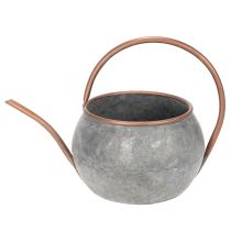 Artikel Dekorativ vattenkanna i metall, vintage lantlig stil, trädgårdsdekoration, för plantering, silverkoppar, L41cm Ø26cm H30cm