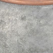 Artikel Dekorativ vattenkanna i metall, vintage lantlig stil, trädgårdsdekoration, för plantering, silverkoppar, L41cm Ø26cm H30cm