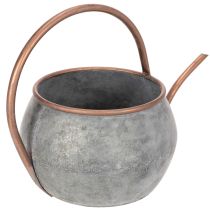 Artikel Dekorativ vattenkanna i metall, vintage lantlig stil, trädgårdsdekoration, för plantering, silverkoppar, L41cm Ø26cm H30cm