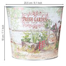 Artikel Metallväxtkruka Fresh Garden Färgglad Vintage H18cm
