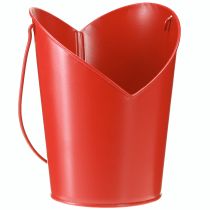 Artikel Hjärtat dekoration i metall med handtag röd Ø12cm H15/9cm