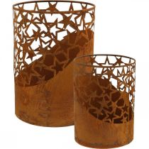 Metalllykta patina dekorationsstjärnor Ø15cm/20cm set om 2