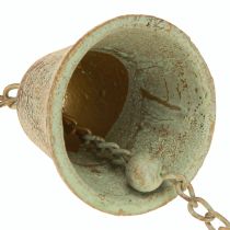 Artikel Vindklocka i metall med hjärta och klocka trädgårdsdekoration antik 72cm