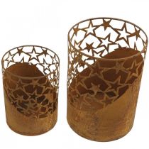 Metalllykta patina dekorationsstjärnor Ø15cm/20cm set om 2