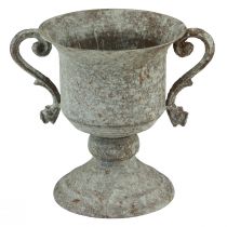 Dekorativ trofé i metall med handtag brunvit Ø13,5cm H19,5cm