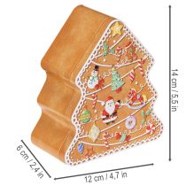 Artikel Julplåt, kakform, julgran och hus, pepparkaksliknande, 14 cm, 2 stycken