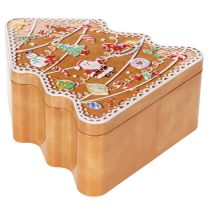 Artikel Julplåt, kakform, julgran och hus, pepparkaksliknande, 14 cm, 2 stycken