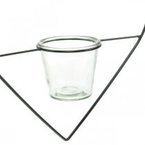 Artikel Lykta hjärtmetall 28cm värmeljushållare för upphängning av glas 9cm