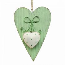 Metallhjärta, dekorativt hjärta för upphängning, hjärtdekoration H14,5cm 2st