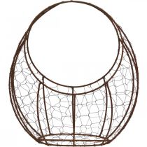 Artikel Trådkorg Metallplanterare Vårdekoration Påskkorg Brun Patina H34cm L30cm