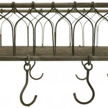 Fyrkantig metallkorg med krok hängande dekoration metall 50x30,5x12,5cm