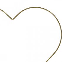 Artikel Metallring hjärtform, hängande dekoration metalldekorationsögla guld 32,5cm 4 st