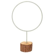 Artikel Dekorativ metallring på träställ för bordsdekoration, 43 cm