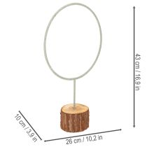 Artikel Dekorativ metallring på träställ för bordsdekoration, 43 cm