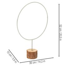 Artikel Dekorativ rund ring på träbas, metall, för torkade blommor, 52 cm