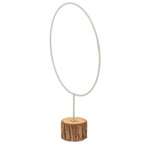 Artikel Dekorativ rund ring på träbas, metall, för torkade blommor, 52 cm