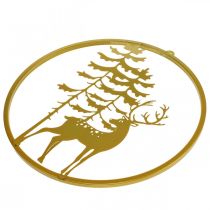 Artikel Dekorativ ring guld för att hänga upp rådjur metalldekoration jul Ø38cm