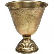 Artikel Metall skål bägare metall dekoration gyllene antik look H16cm