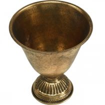 Artikel Metall skål bägare metall dekoration gyllene antik look H16cm