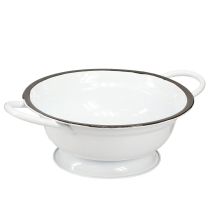 Artikel Metallskål Dekoration Vit Svart Ø16,5cm H6,5cm 4st